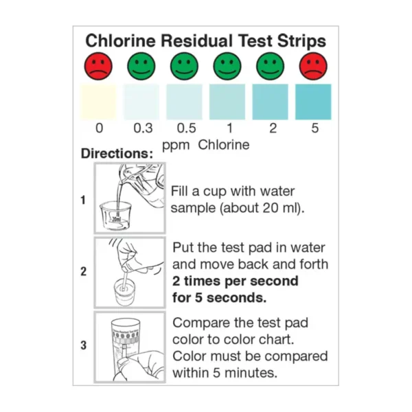 Low Level Chlorine Strips, 0-5 ppm