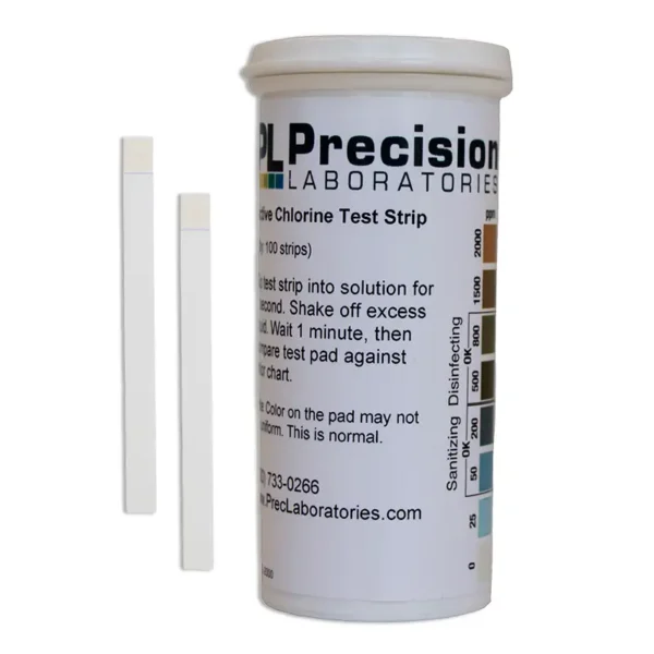 Chlorine 0-2000 ppm teststrips