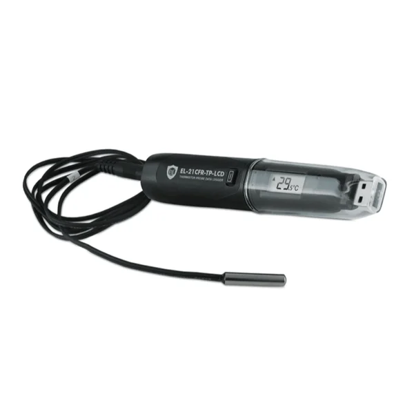 USB 21CFR logger med display temperatur -40/125°C med extern probe