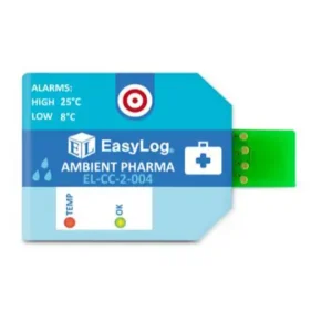 Pharma Datalogger temperatur och RH – Larm vid 8°C och 25°C