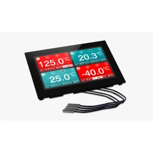 USB 4-kanals logger med 7″ skärm -40/125 °C med 4 prober (1 m)
