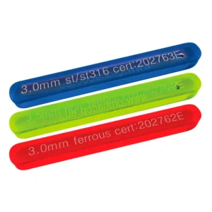 Metaldetektortestbit rektangulär, stål, 4,0 mm