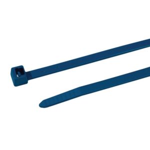 Blå detekterbara kabelstrips 140 x 3,5 mm (100 st)