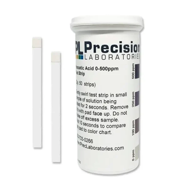 Perättiksyra / Peracetic Acid strips, 0–500 ppm