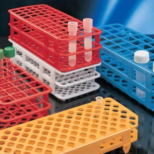 Rack för 90 st. (6 × 15) 13 mm rör, vit, 246 × 104 × 60 mm